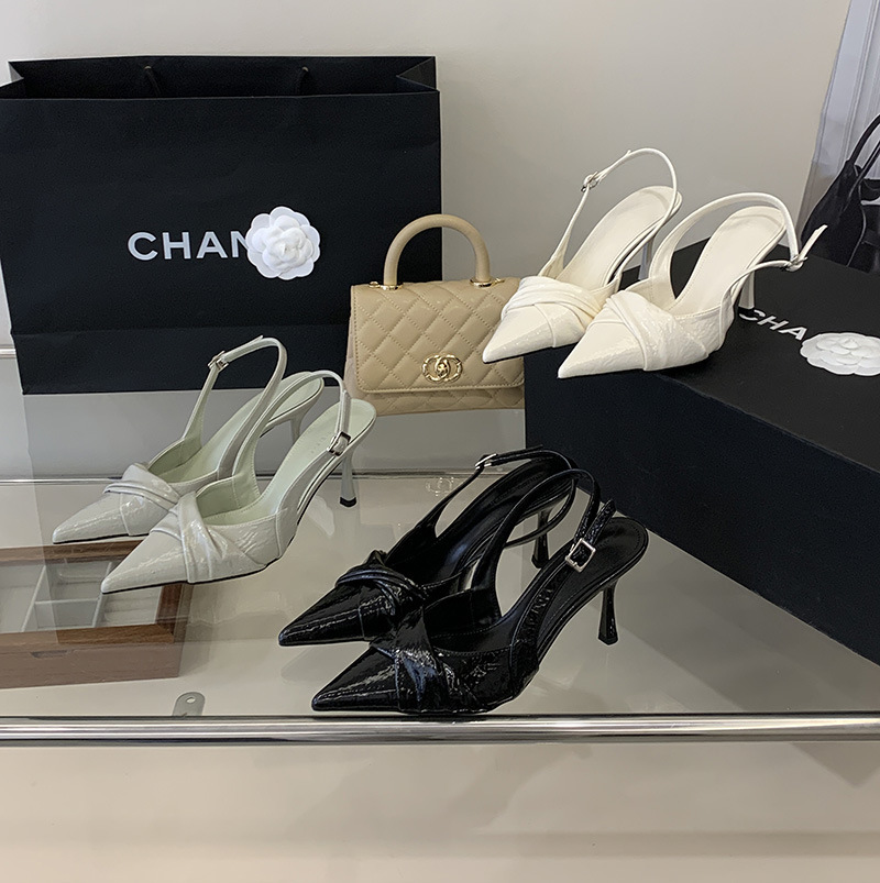 Gentle Design! Creamy White Pointed-toe Ruched High-heeled For Women, 2026 Spring Backless Single Shoes_vogvips.com