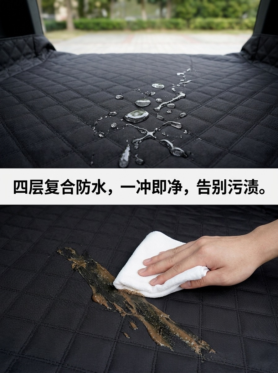 Amazon Car Pet Mat, Universal for All Seasons, Anti-Scratch and Anti-Slip Mesh, 600D Oxford Cloth Car Pet Trunk Mat
