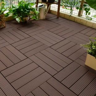 Anti-Corrosion Plastic Flooring Splicing Outdoor Terrace Courtyard Outdoor Snap Plastic Wood Flooring Garden Self-Laying Floor Non-Slip