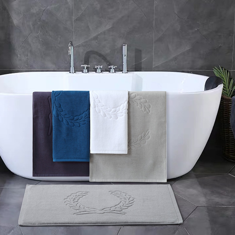 Venta al por mayor Toalla de piso del hotel 32 algodón engrosado blanco antideslizante absorbente hogar Baño piso alfombra toalla personalización