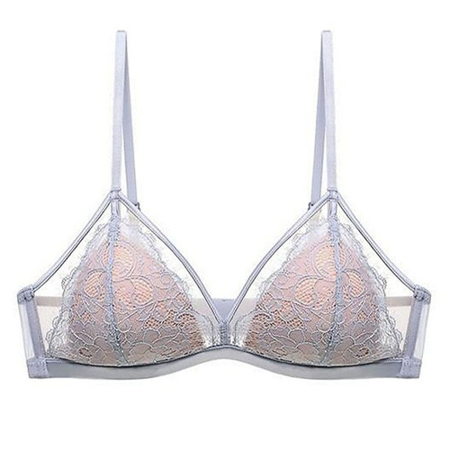 French-style sexy lace red underwear for young girls, false eyelashes, wire-free, thin cotton triangle cups, shaping bra