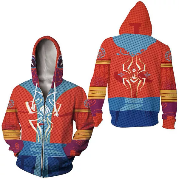 Calligraphy red and blue zipper