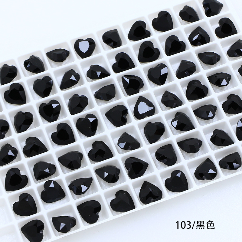 Dongzhou Crystal 6.5MM diamante de vidrio de fondo puntiagudo en forma de corazón de melocotón diamante de forma especial con fondo chapado en plata real