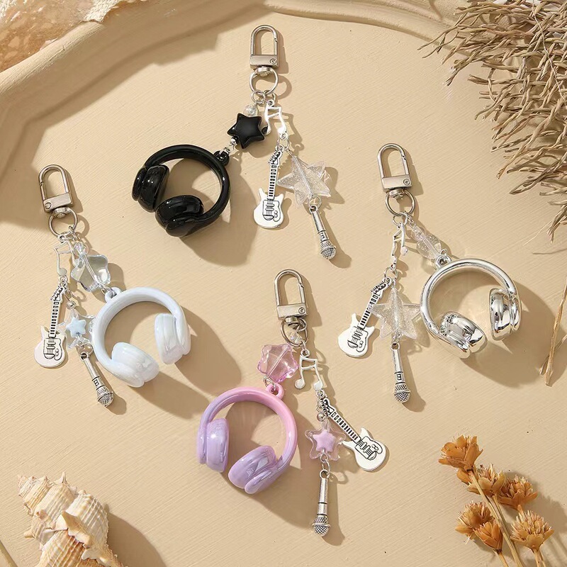 Cross-Border New Product Bohemian Style Guitar Music Headphone Microphone Bag Pendant Personalized Design Pendant Accessory Cross-Border New Product Bohemian Style Guitar Music Headphone Microphone Bag Pendant Personalized Design Pendant Accessory