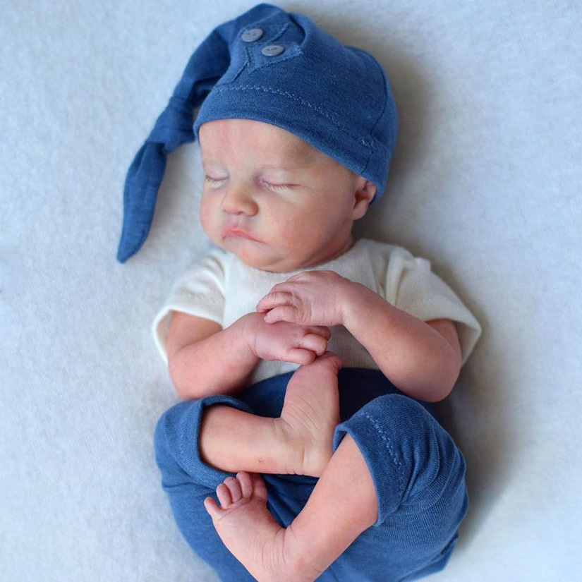 19 pulgadas renacido Levi dormir Bebé simulación bebé renacido muñeca entrega de una sola pieza