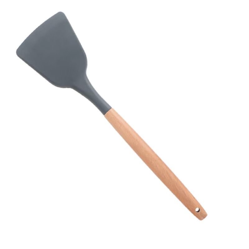 Cocina de silicona mango de madera 12 piezas conjunto de cocina de cocina de cocina antiadherente para hornear verduras fritas especiales