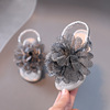 Sandals, summer footwear, children's fashionable slide, slippers, boho style, flowered, soft sole