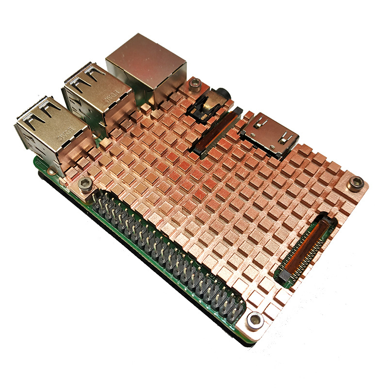 树莓派3代B型散热外壳 Raspberry Pi 3B3代纯铜散热片盒子外壳