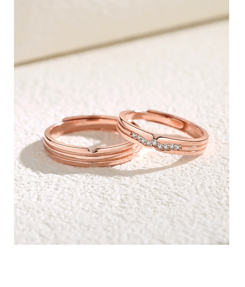 Fashion Geometric Sterling Silver Inlay Zircon Rings 1 Piece