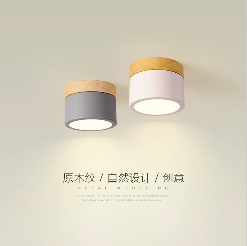 过道走廊吸顶灯现代简约创意时尚高颜值彩色阳台玄关筒灯LED灯具