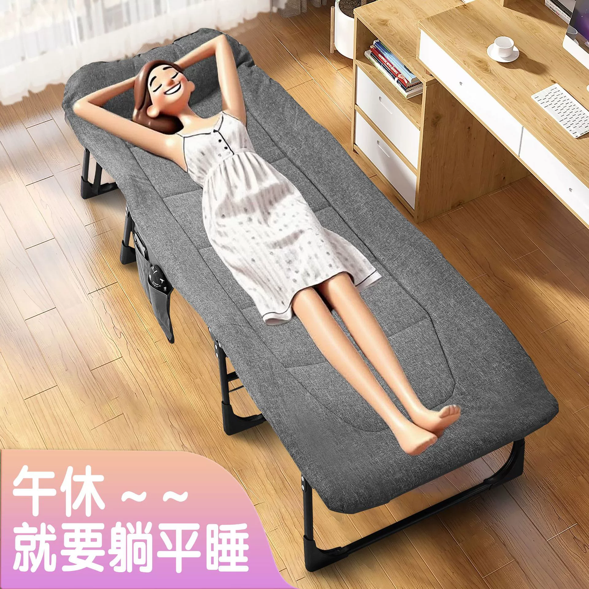 Раскладная кровать для отдыха, раскладной диван-кровать, портативная дополнительная кровать для студентов, односпальная кровать, кровать в стиле милитари, усиленный стальной каркас на заказ