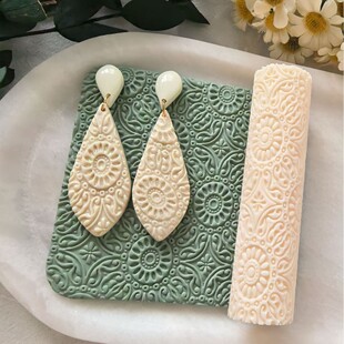 Cross-Border Baroque Retro Sunflower Soft Clay Roller High-Precision Texture Roller DIY Earrings Jewelry