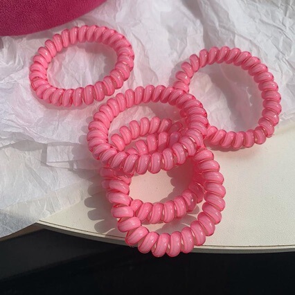 New Cross-Border Jelly Two-Color Telephone Cord Hair Tie, Simple and Sweet Bracelet, Durable Hair Accessory, Hair Ornament for Women, Wholesale New Cross-Border Jelly Two-Color Telephone Cord Hair Tie, Simple and Sweet Bracelet, Durable Hair Accessory, Hair Ornament for Women, Wholesale