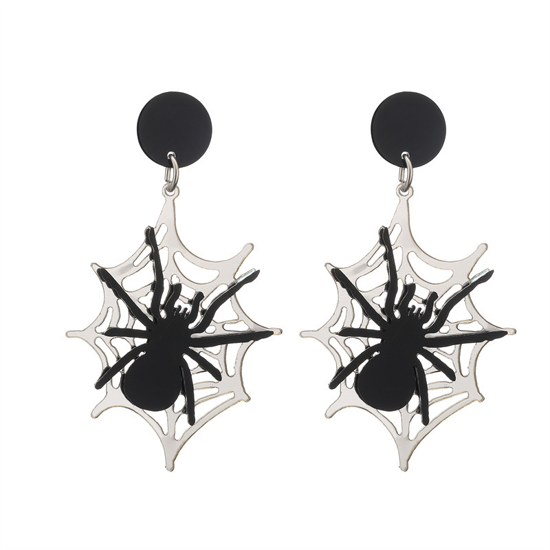 Cross-border araña gato Halloween pendientes moda personalidad acrílico pata bruja fantasma pendientes