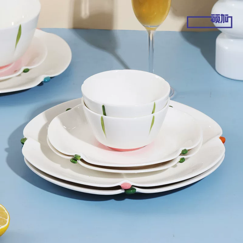 Ceramic fresh brand tableware, set, simple and elegant design
