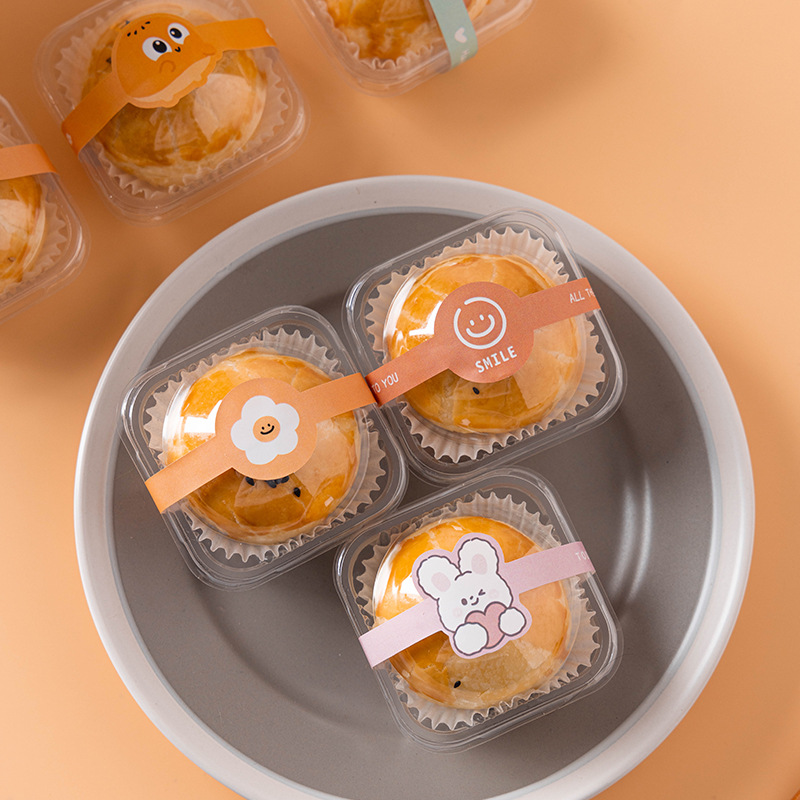 Individual bottom tray for single yolk mooncake suction packaging box, thick high-end 63g-80g snow fairy transparent small box