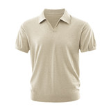 ZF8120-D简约高智感老钱风短款海鸥领美式休闲针织短袖T恤，男装针织衫/毛衣，星座614