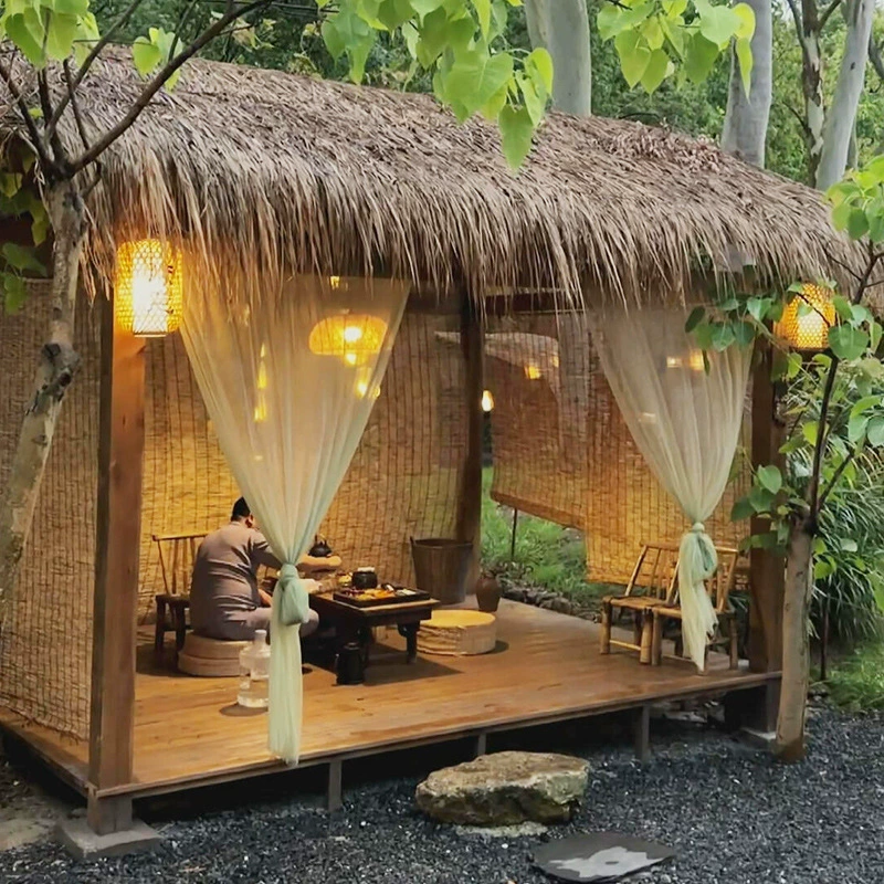 Открытый павильон Интернет-знаменитости двор сельский двор четырехугольный павильон B & B чайная комната антикоррозийный деревянный цветочный павильон ландшафтный дизайн деревянный дом