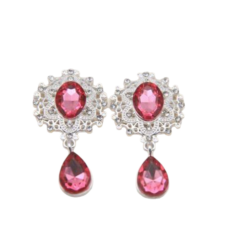 国境を越えた売れ筋 45*25 ミリメートル合金ラインストーンブローチ DIY リボンアクセサリー衣類手作りジュエリーアクセサリー直接バッチ