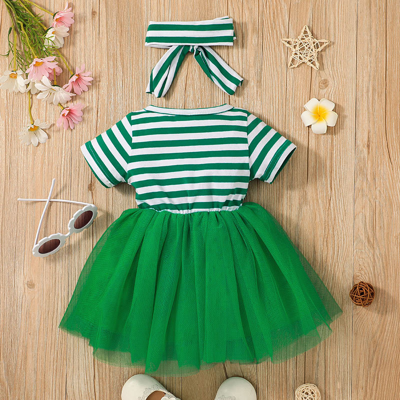 Cute Four Leaf Clover Printing Cotton Girls Dresses display picture 2