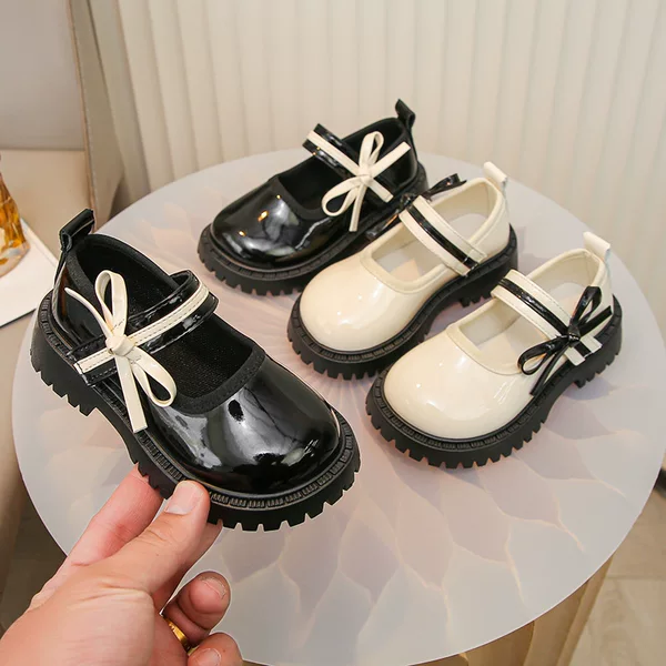 Girls' Mary Jane Princess Shoes 2026 Spring New Children's Black School Shoes Cute Soft Sole Leather Shoes Trendy