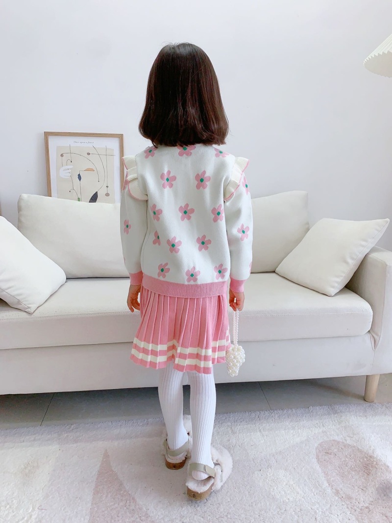 Mädchen Pullover Und Plissee Prinzessinnenkleid Zweiteiler Set_voghion.com
