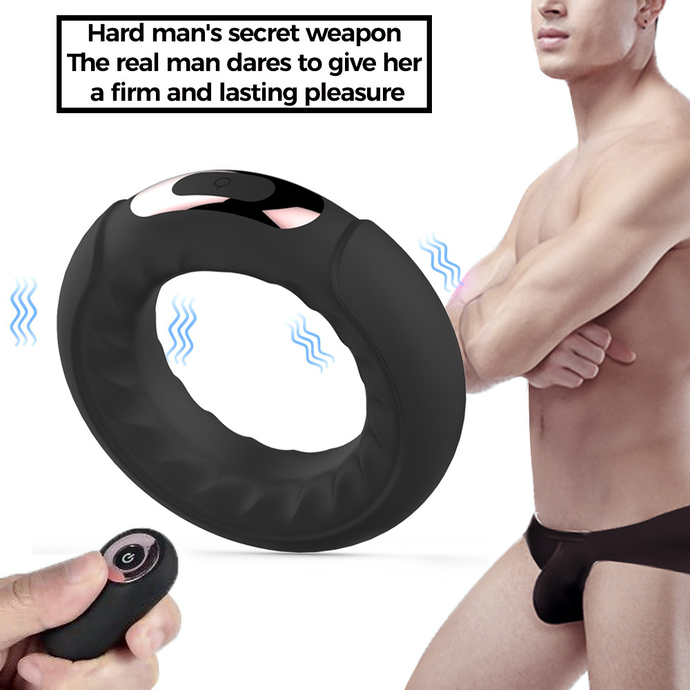 Rechargeable Remote-Control Vibrating Ring with 10 Frequencies, Silicone Cock Ring and Prostate Massager — detail image 2