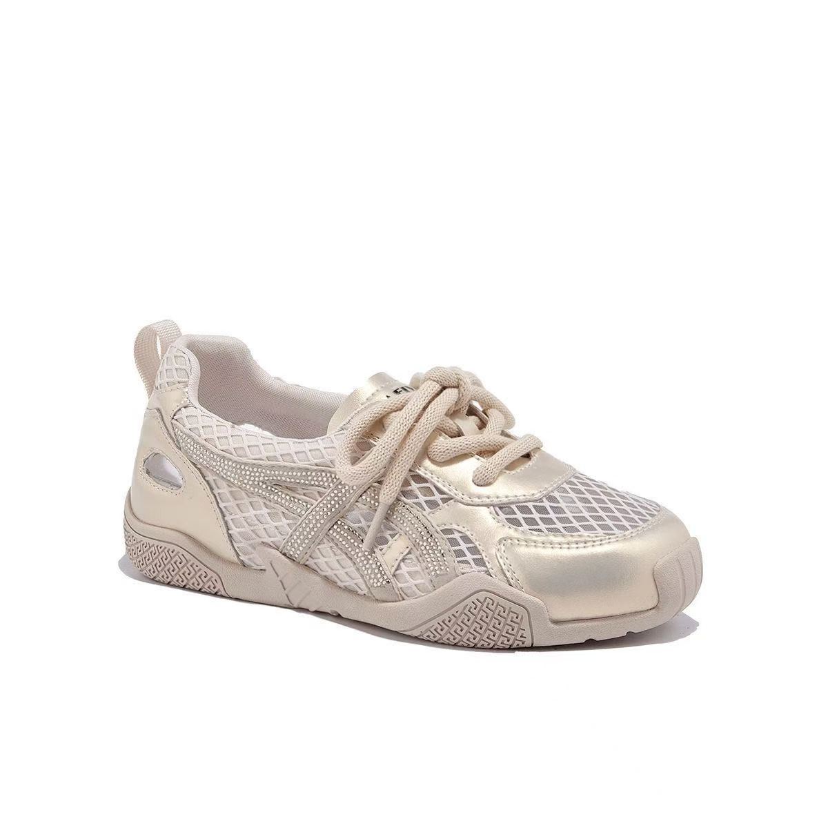 2026 nuevo verano de malla de cuero suave hueco zapatos de entrenamiento alemán moda versátil diario de viaje ante zapatillas deportivas de lazos