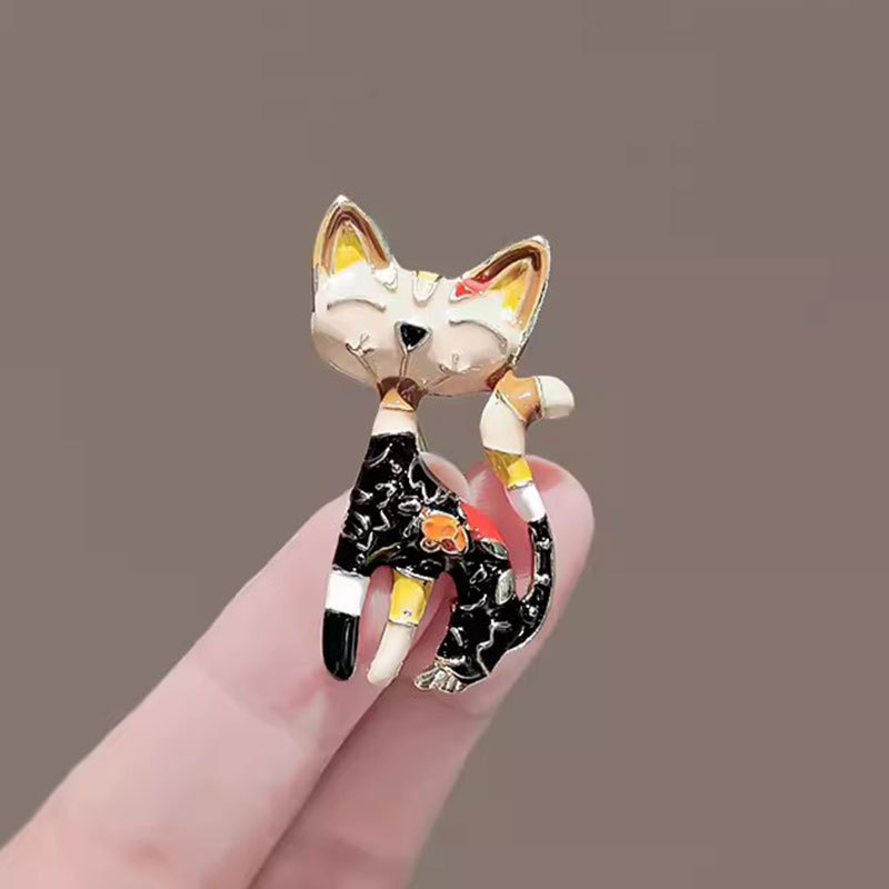 中国風の顔の譜の子猫のブローチの女性の気質のかわいい胸の花の高級なスーツはファッションのデザイン感の小さい大衆のピンを飾ります。|undefined