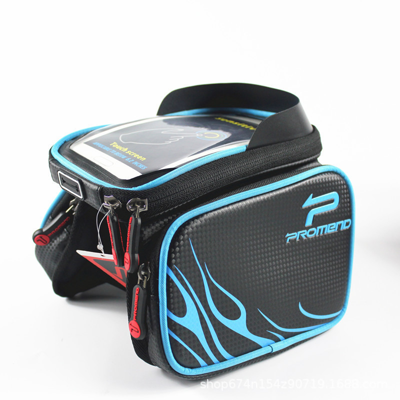 PROMEND bicicleta frontal haz bolsa de sillín E36 tubo superior a prueba de lluvia pantalla táctil bolsa de teléfono móvil bolsa de almacenamiento de bicicleta de montaña