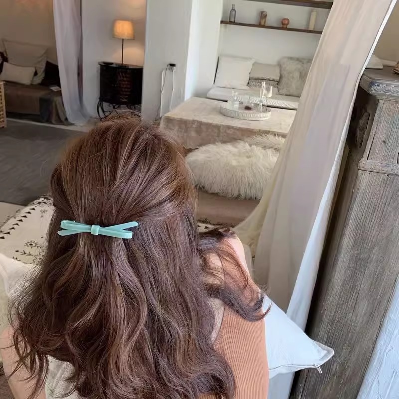 Presilha de cabelo com laço elegante acessório de mola_voghion.com