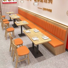 食堂餐厅卡座烧烤自助餐快餐小吃汉堡日料店桌椅组合面馆卡座沙发