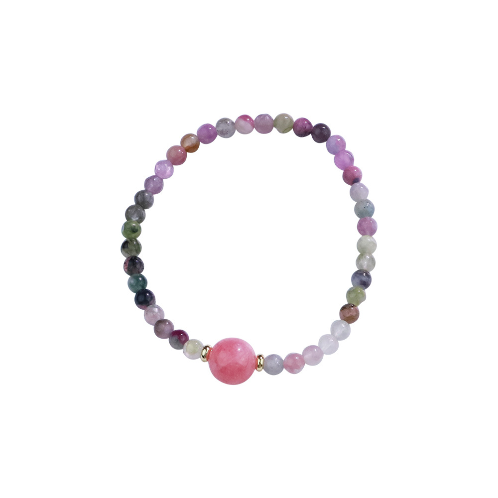 Pulseras elásticas de cristal de tormalina natural hechas a mano de nicho nuevo nuevo estilo chino pulseras de alto nivel de estilo chino joyería de mano