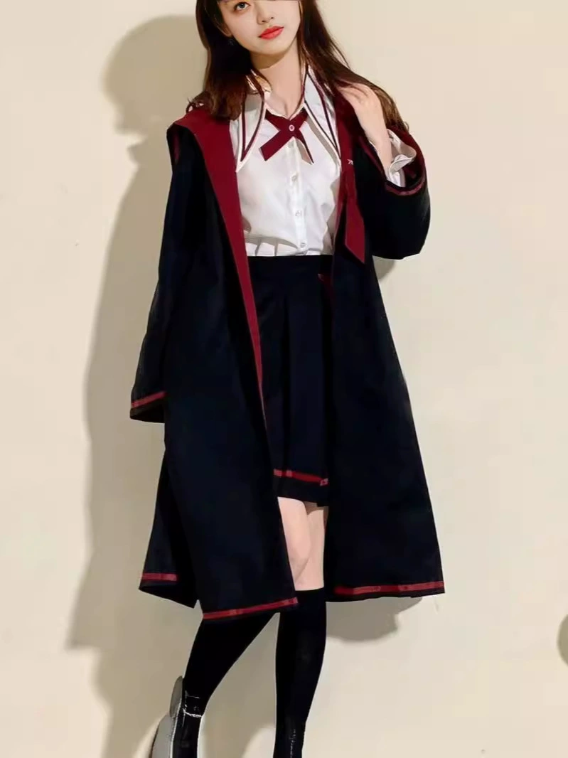 Японское милое trench coat для учащихся начальной школы, рубашка, юбка, комплект, корейский стиль, тройной набор