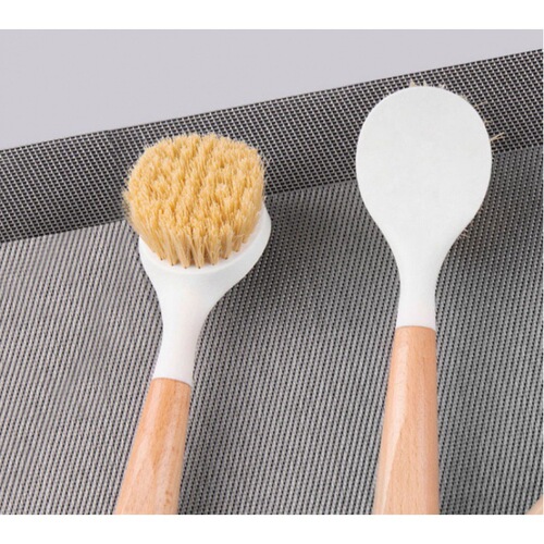 Wooden handle pot washing brush multifunctional long handle kitchen cleaning pot brush non-stick oil pot brush pots and dishes bowl brush