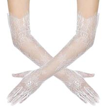 N 62230 Long Black Lace Gloves ��ɫ��˿���� �羳ŷ��