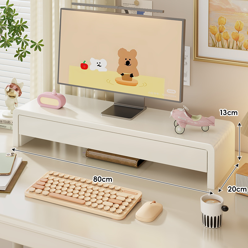 Soporte Elevador de Monitor de Madera para Escritorio de Oficina