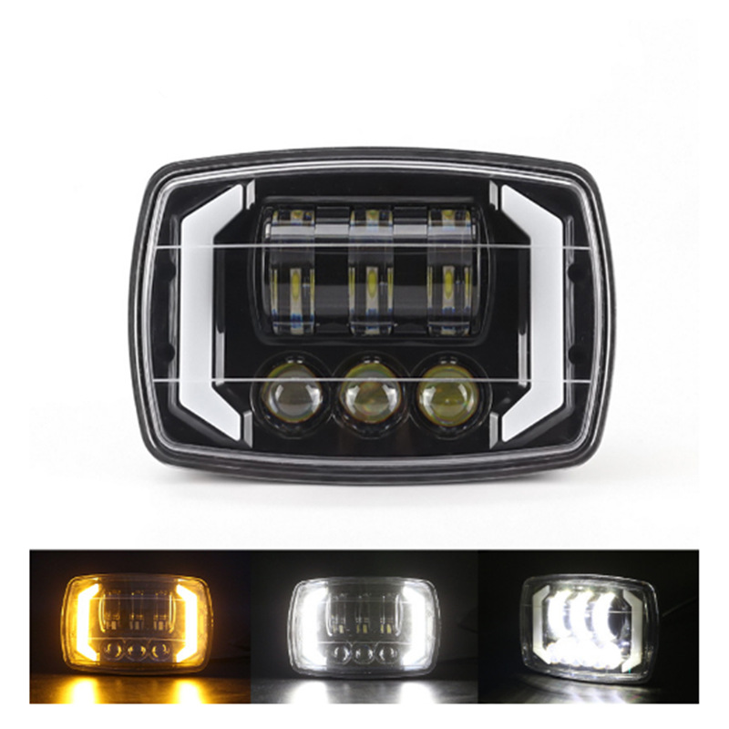 4 pulgadas cuadrada con soporte en forma de Y condujo faro de motocicleta transformado faro de ángel ojo coche luces de trabajo