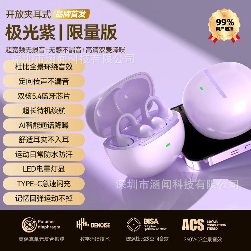 2025新款M136耳夹式无线蓝牙耳机夹耳式舒适不入耳运动耳机长续航|undefined