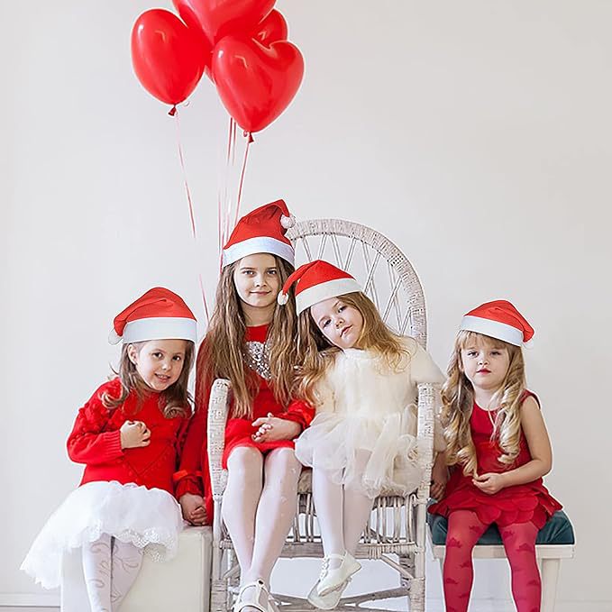 Santa hat, plain non-woven red Santa hat, children and adult Christmas decorations, hat factory wholesale