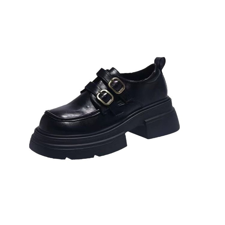 Retro estilo británico zapatos de cuero para las mujeres 2024 primavera nuevo japonés JK preppy estilo grueso Fondo todo partido mocasines zapatos de una sola capa