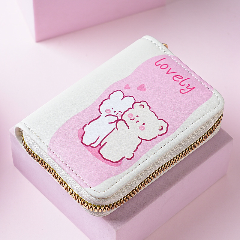 Estilo japonés lindo creativo mini órgano titular de la tarjeta de gran capacidad Multi-tarjeta de dibujos animados hembra anti-desgaussing titular de la tarjeta bancaria