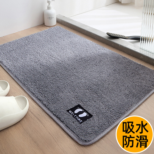 Bathroom floor mat plush water-absorbent home bathroom foot mat toilet anti-slip mat foot mat entry door mat