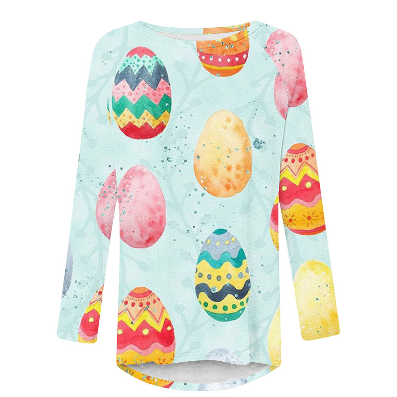 European and American holiday style plus-size women's top, vintage wooden board pattern with four-leaf clover print, raglan sleeves, round neck, long-sleeve T-shirt European and American holiday style plus-size women's top, vintage wooden board pattern with four-leaf clover print, raglan sleeves, round neck, long-sleeve T-shirt
