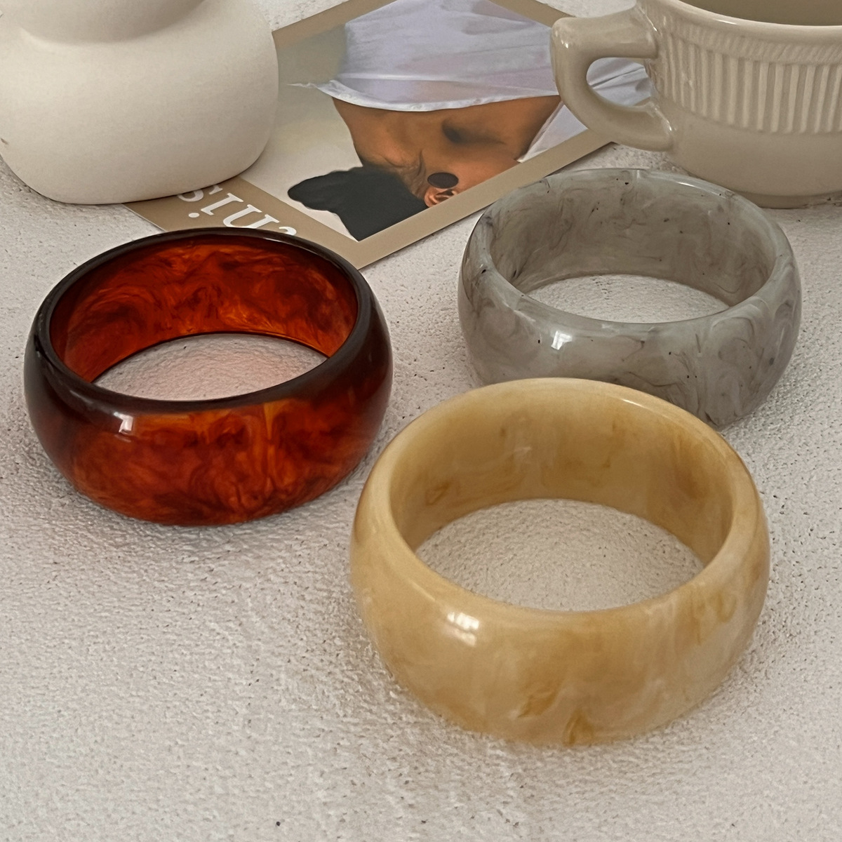 Geometric Pattern Exaggerated Geometric Acrylic Bangles Wholesale