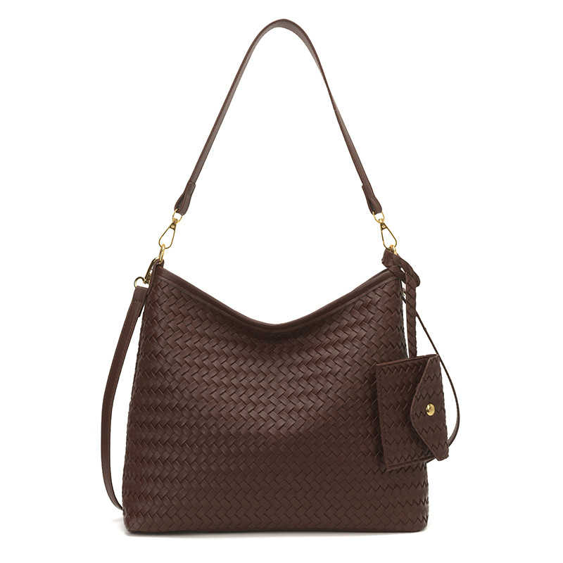 Nicho francés de gran capacidad bolso de hombro para mujeres 2026 nueva moda casual trenzado bolso de mochila universal
