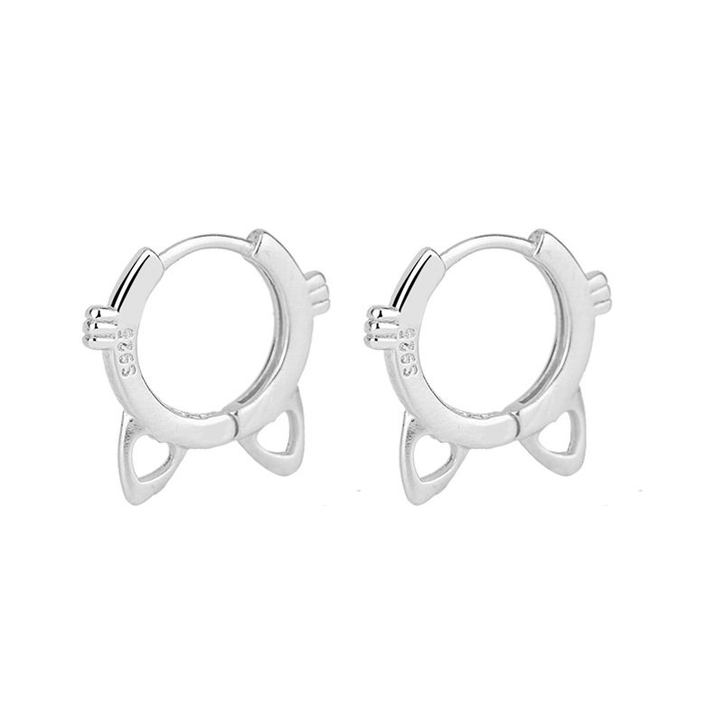 Plating Design Cat Copper Cute Fashion Sweet Earrings Ear Studs