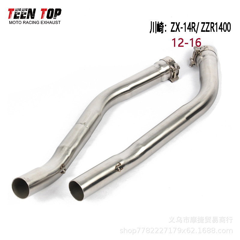 Motorcycle Zzr1400 Exhaust Pipe Kawasaki Zx14R Six-Eye Magic God Middle Section Exhaust Pipe Modification