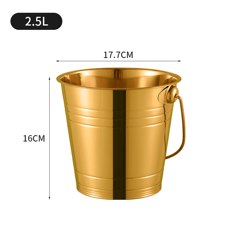 Amazon acero inoxidable 201 una sola capa de barril de hielo grueso más vino de hielo brillante barra KTV con barril de mano frío antideslizante