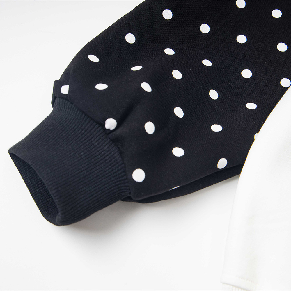 Color Block Patchwork Raglan Sleeve Hooded Jacket Trendy Polka Dot Full Print Fun Cartoon Cardigan Sweatshirt Men's_voghion.com